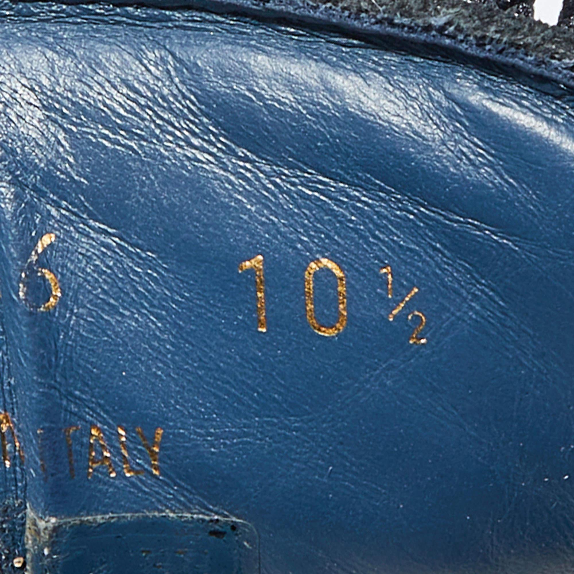 Louis Vuitton Blue/Black Monogram Denim And Suede Low Top Sneakers Size 44.5 2