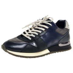 Louis Vuitton Black Leather Lace Up Sneakers Size 39 For Sale at 1stDibs