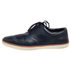 Louis Vuitton Blue Brogue Leather Oxford Lace Up Sneakers Size 43