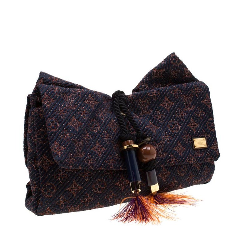 Louis Vuitton Blue/Bronze Monogram Metisse Limited Edition African Queen Clutch For Sale at 1stdibs