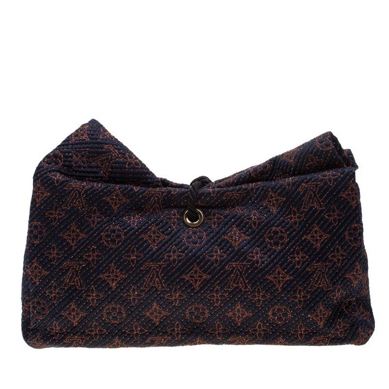 Louis Vuitton Blue/Bronze Monogram Metisse Limited Edition African Queen Clutch For Sale at 1stdibs