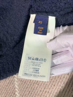 Louis Vuitton Blue Brushed Knit Intarsia LV Logo Oversized Crewneck Sweater