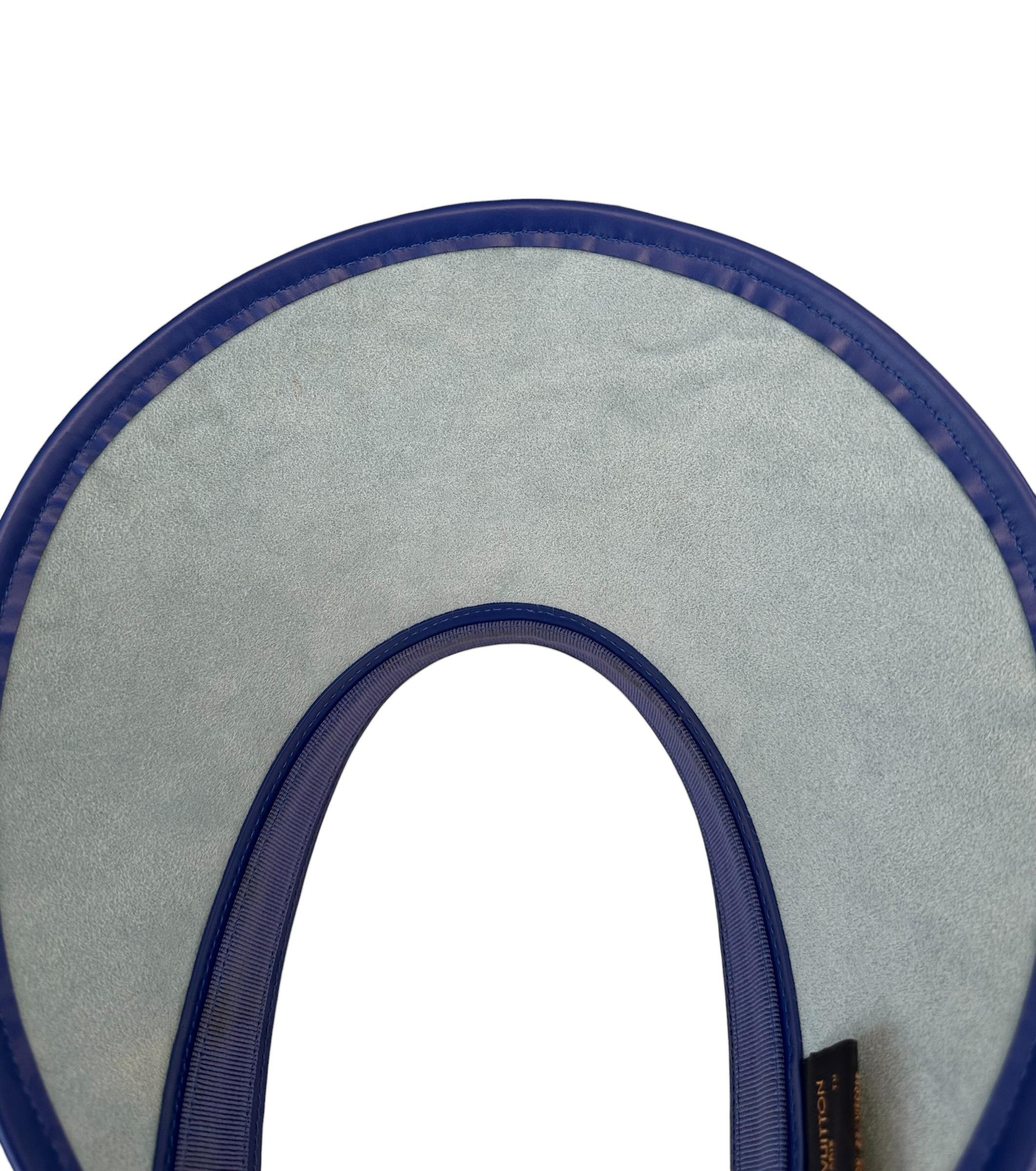 Louis Vuitton Blue Calfskin Raffia Monogram Strawgram Visor 5