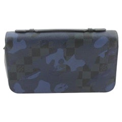 Louis Vuitton Blue Camo Damier Cobalt Canvas Leather Zippy XL Wallet
