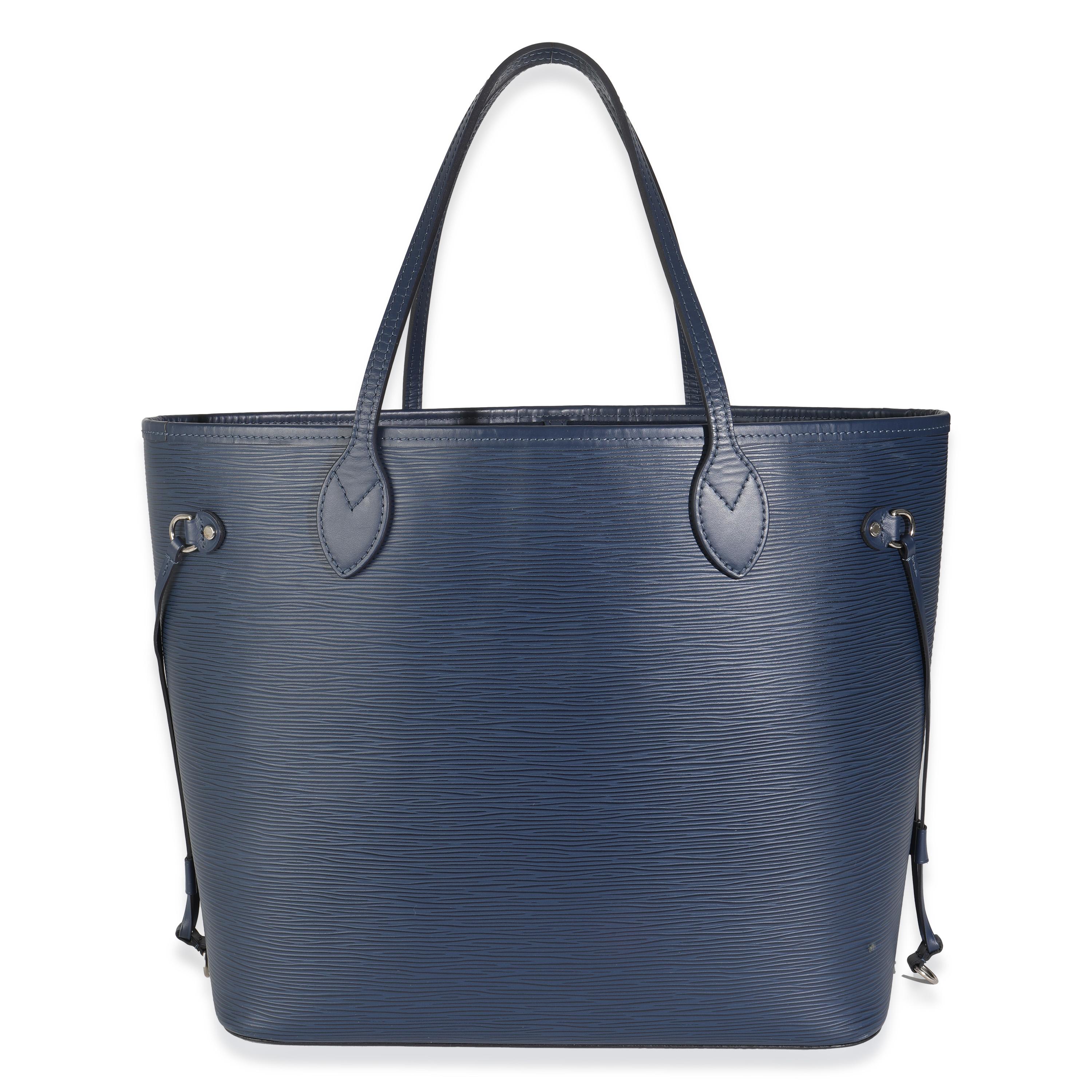 Listing Title: Louis Vuitton Blue Celeste Epi Neverfull MM
SKU: 145240
Condition: Pre-owned 
Condition Description: Released in 2007, the Louis Vuitton Neverfull bag has since become one of the House's most established styles. Available in the key