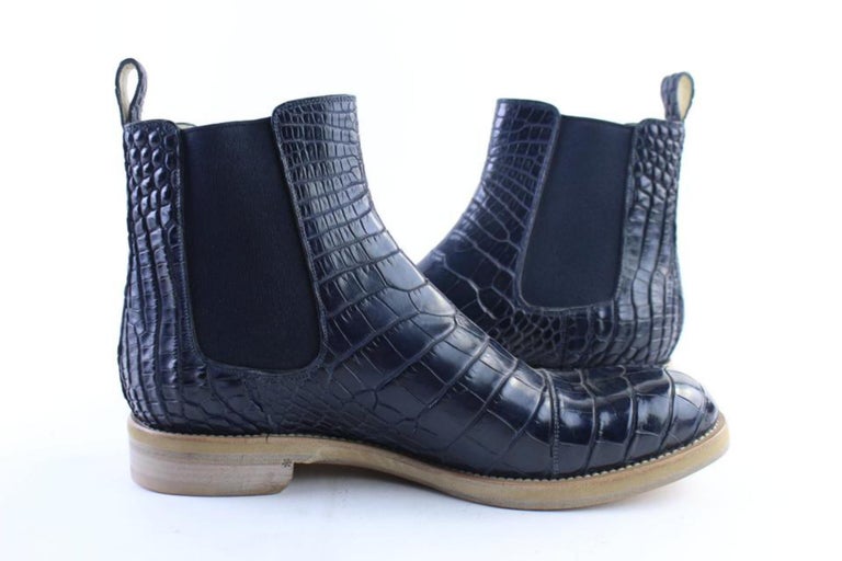 Louis Vuitton Blue Chelsea Alligator 22lr0701 Boots/Booties For