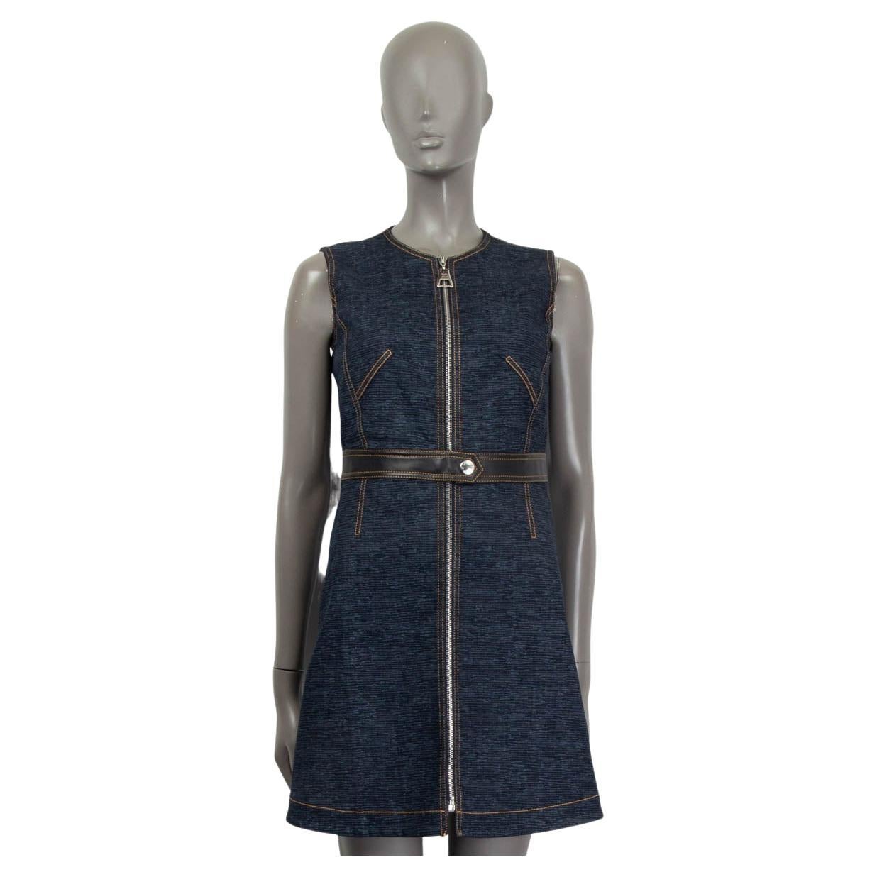 Louis Vuitton Leather Accent Denim Mini Dress