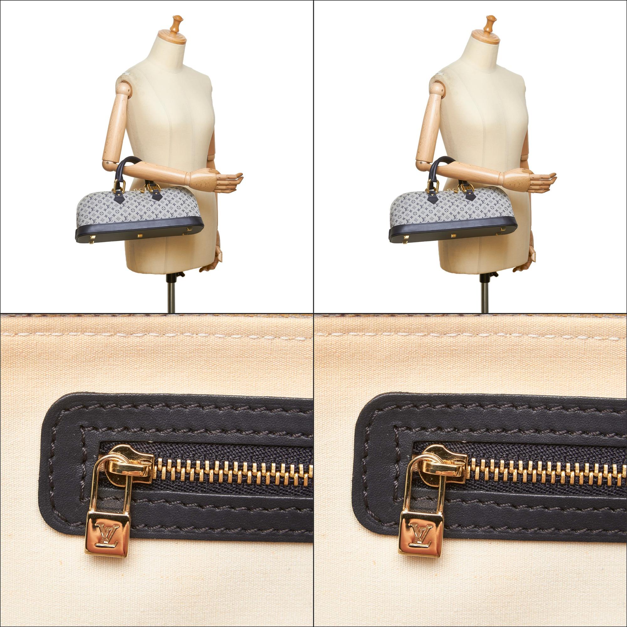 Louis Vuitton Blue Cotton Fabric Monogram Mini Lin Alma Long France 9