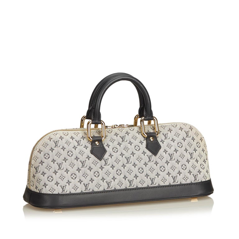 louis vuitton mini lin alma Louis Vuitton Blue Cotton Fabric Monogram Mini Lin Alma Long France For Sale at 1stdibs