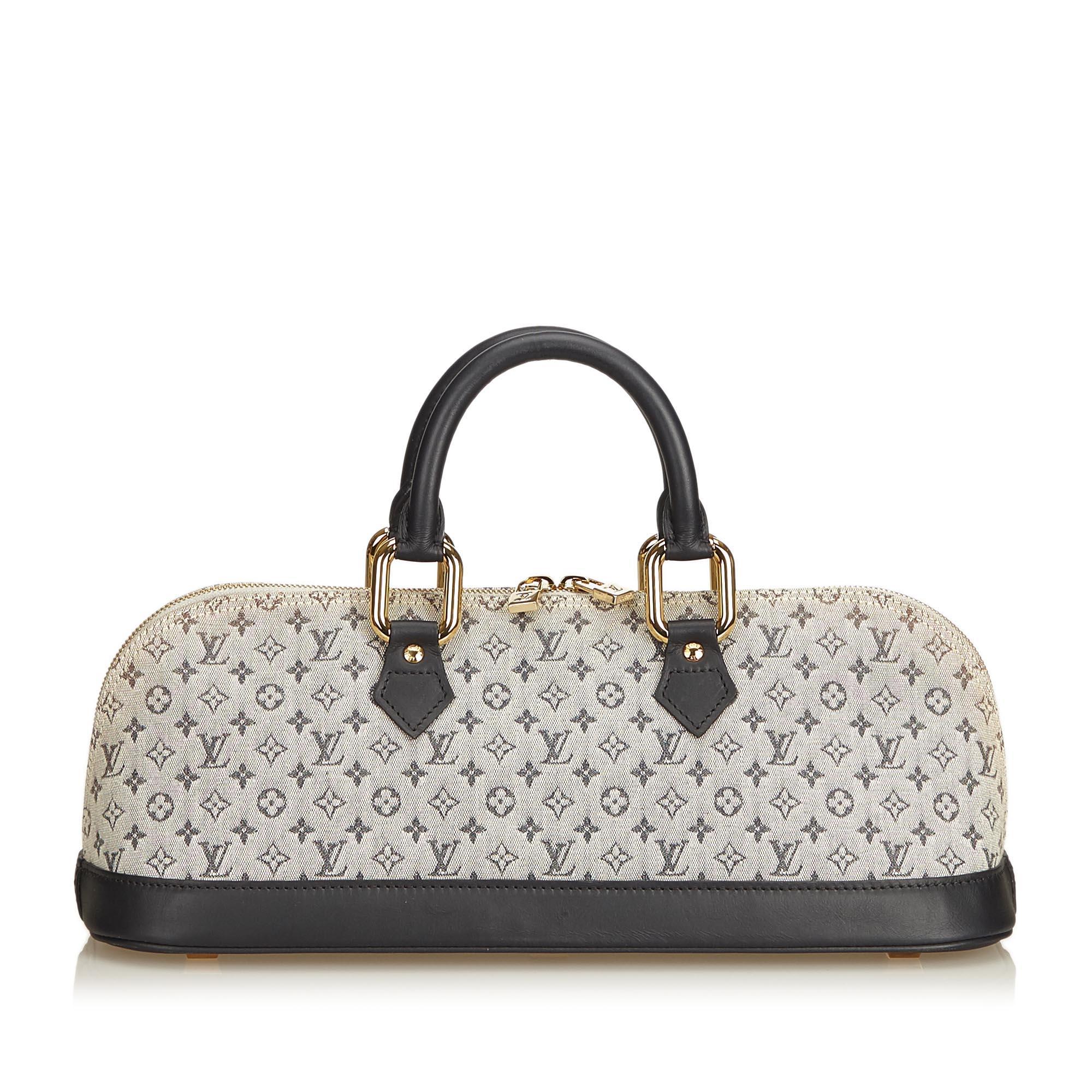 Women's Louis Vuitton Blue Cotton Fabric Monogram Mini Lin Alma Long France