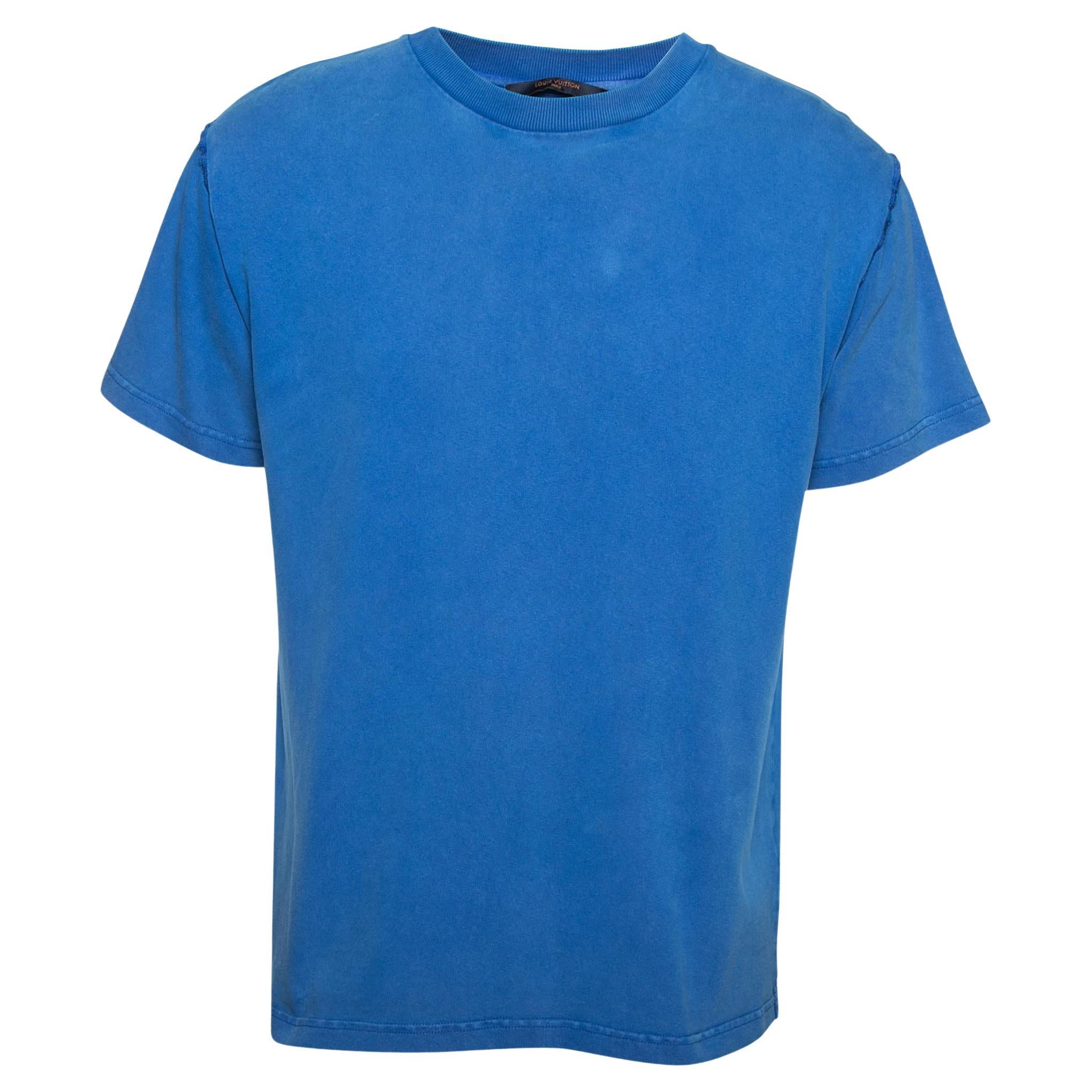 Louis Vuitton Men''s XXL Blue Topographical Map Globe T-Shirt Tee ...