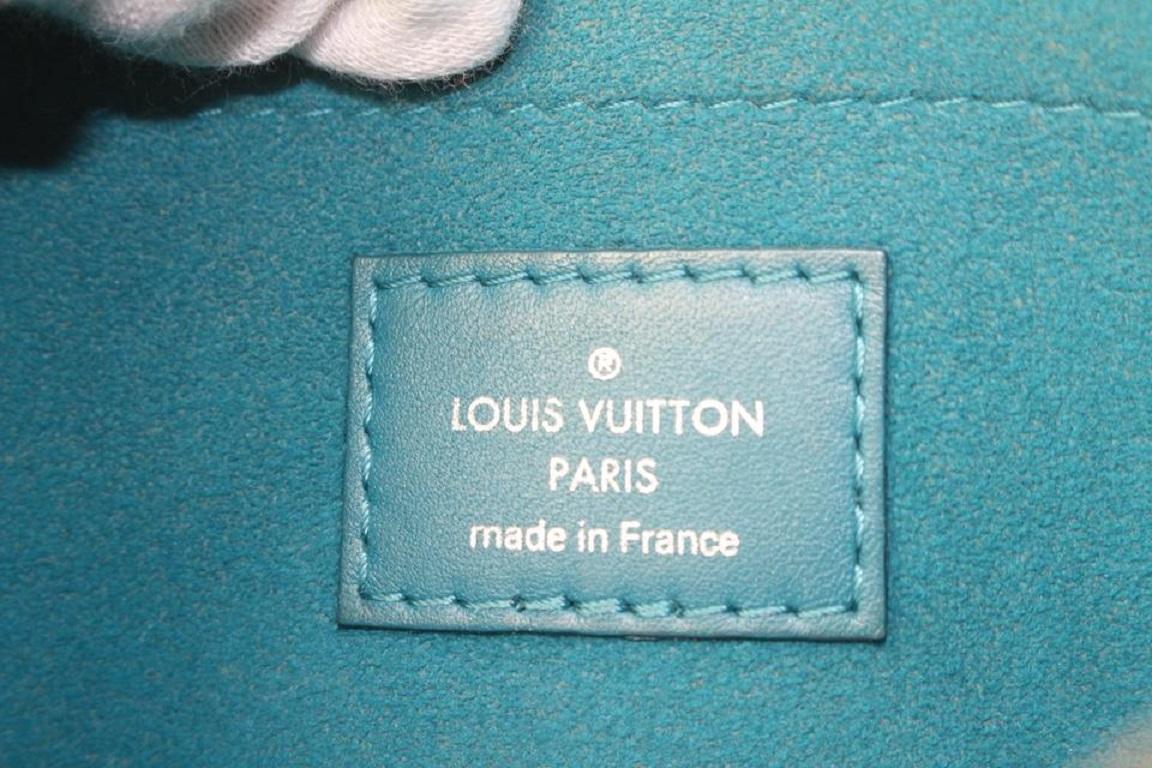 Louis Vuitton - Pochette Neverfull MM/GM 41 étagères en cuir épi bleu cyan Bon état - En vente à Dix hills, NY