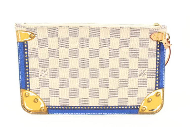 Louis Vuitton Rare Summer Trunks Monogram Neverfull Pochette GM Wristlet Bag
