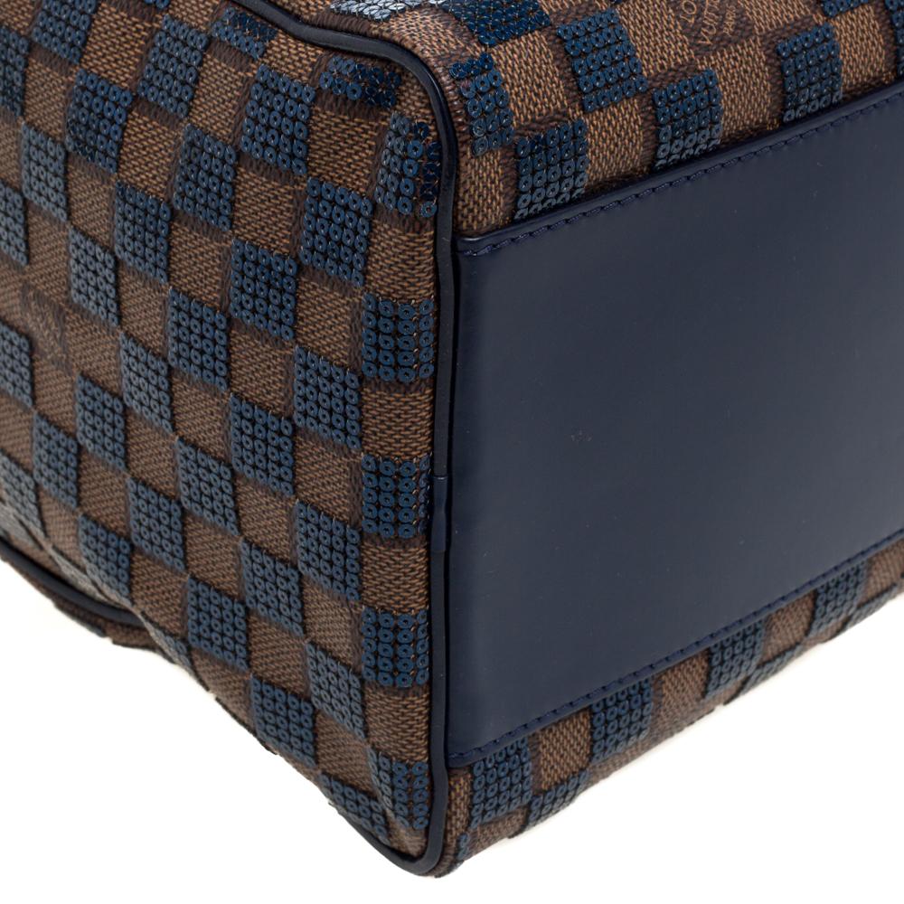 Women's Louis Vuitton Blue Damier Ebene Paillettes Limited Edition Speedy 30 Bag