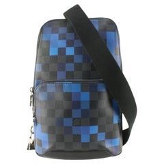 Louis Vuitton Blue Damier Graphite Pixel Avenue Sling Bag 97lz89s