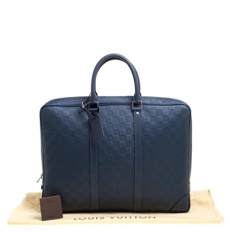 Louis Vuitton Blue Damier Infini Leather Porte Documents Voyage Briefcase Louis  Vuitton