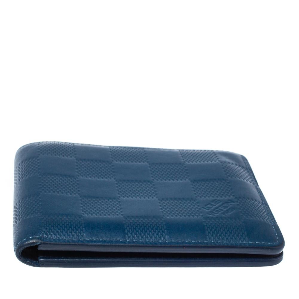 Men's Louis Vuitton Blue Damier Infini Leather Slender Wallet