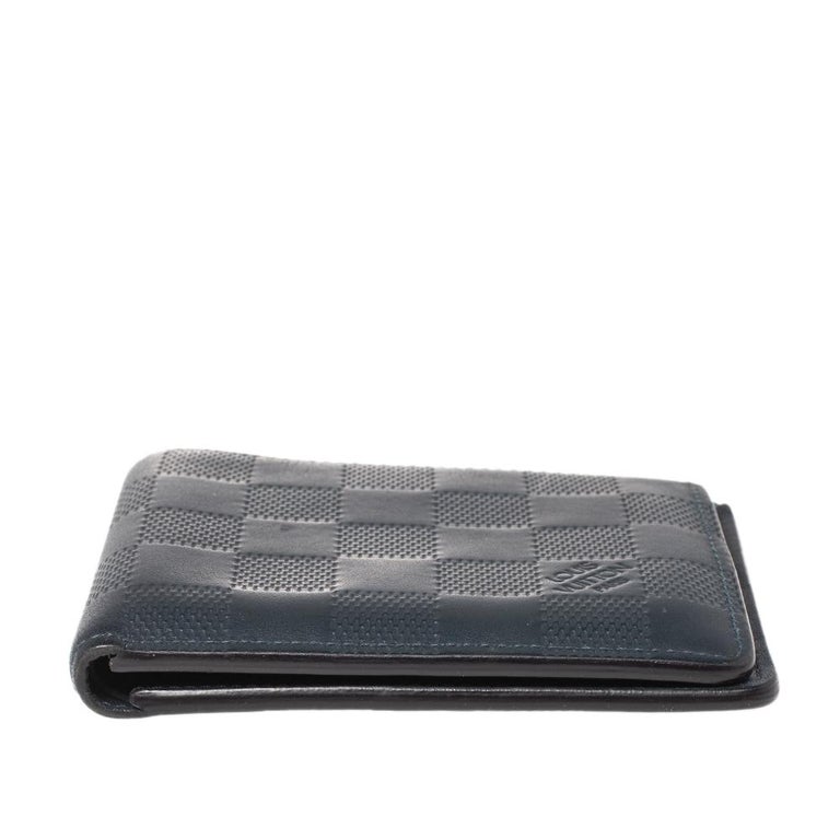 Louis Vuitton Blue Damier Infini Leather Slender Wallet at 1stDibs