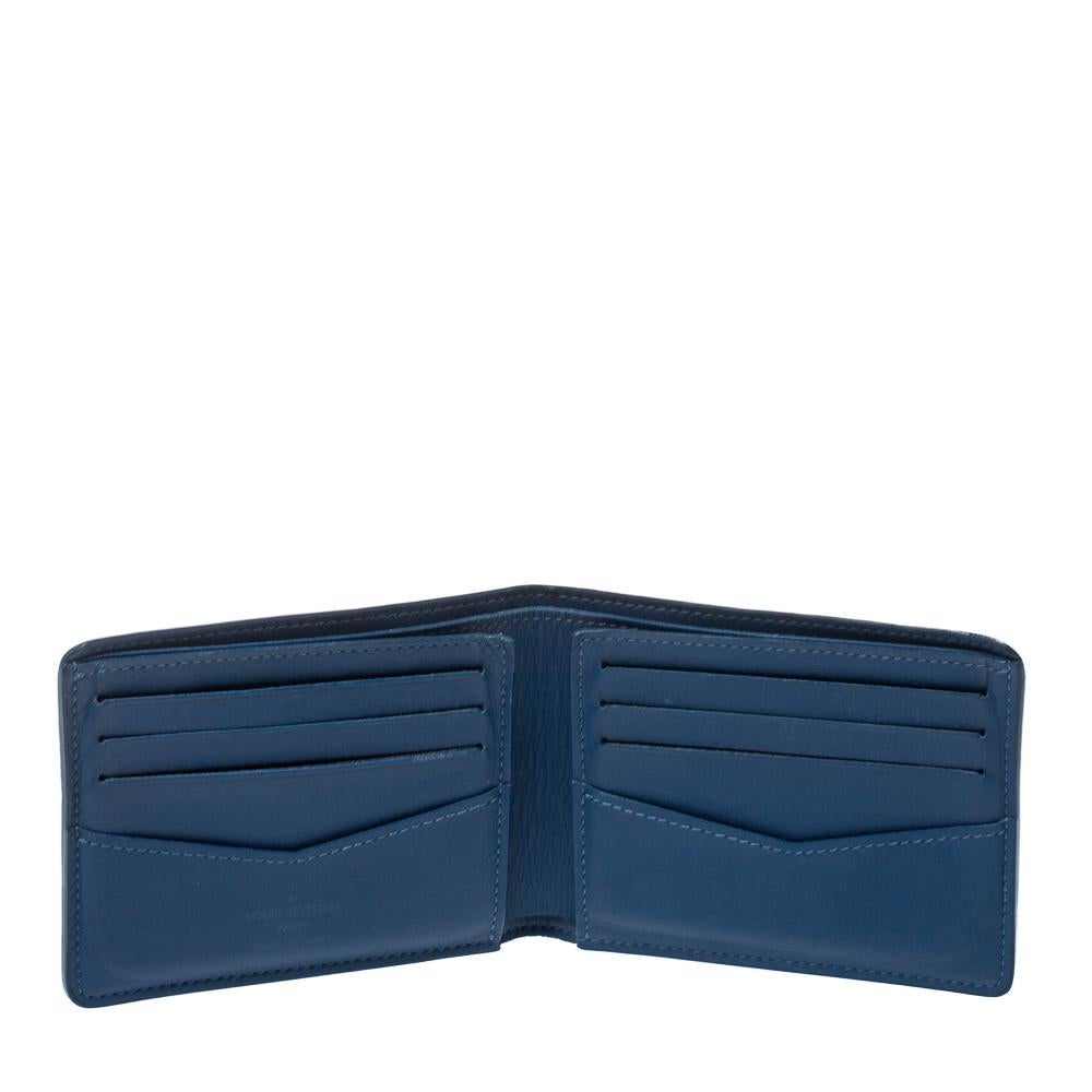 Louis Vuitton Blue Damier Infini Leather Slender Wallet 1