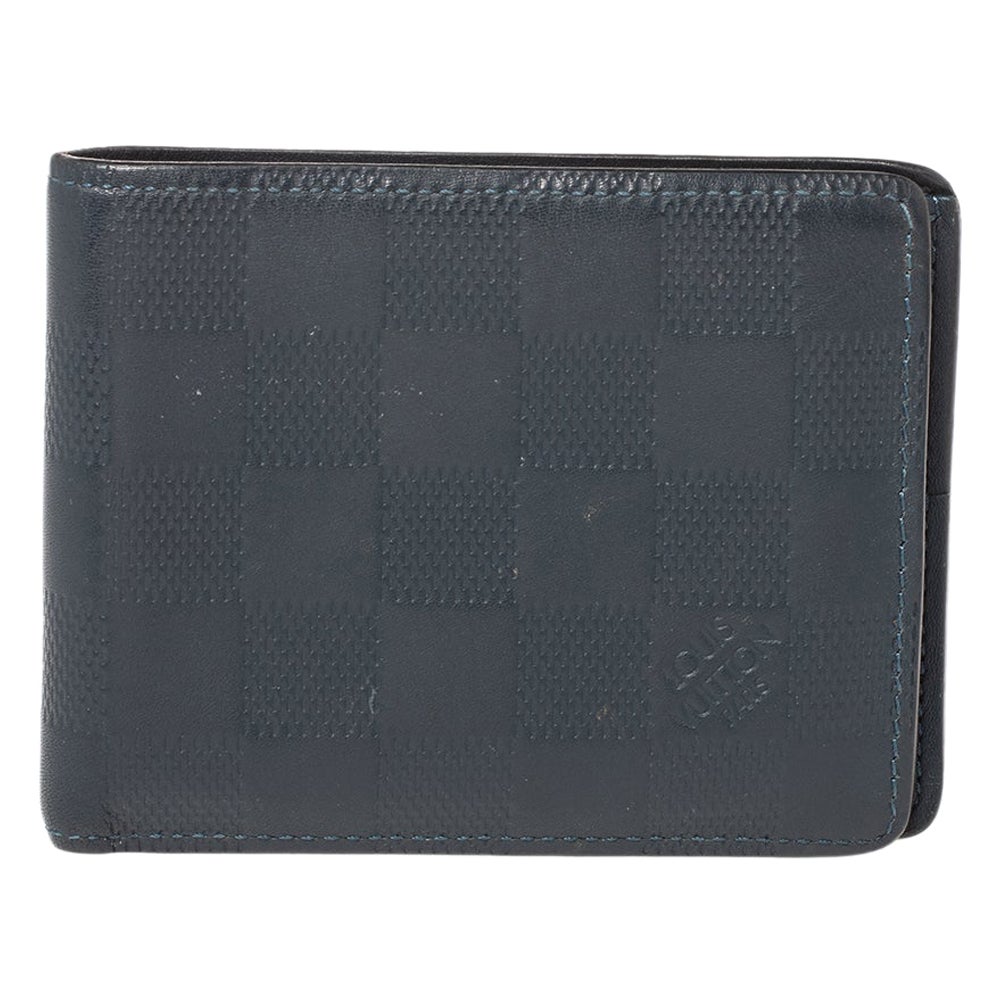 Louis Vuitton Blue Damier Infini Leather Slender Wallet