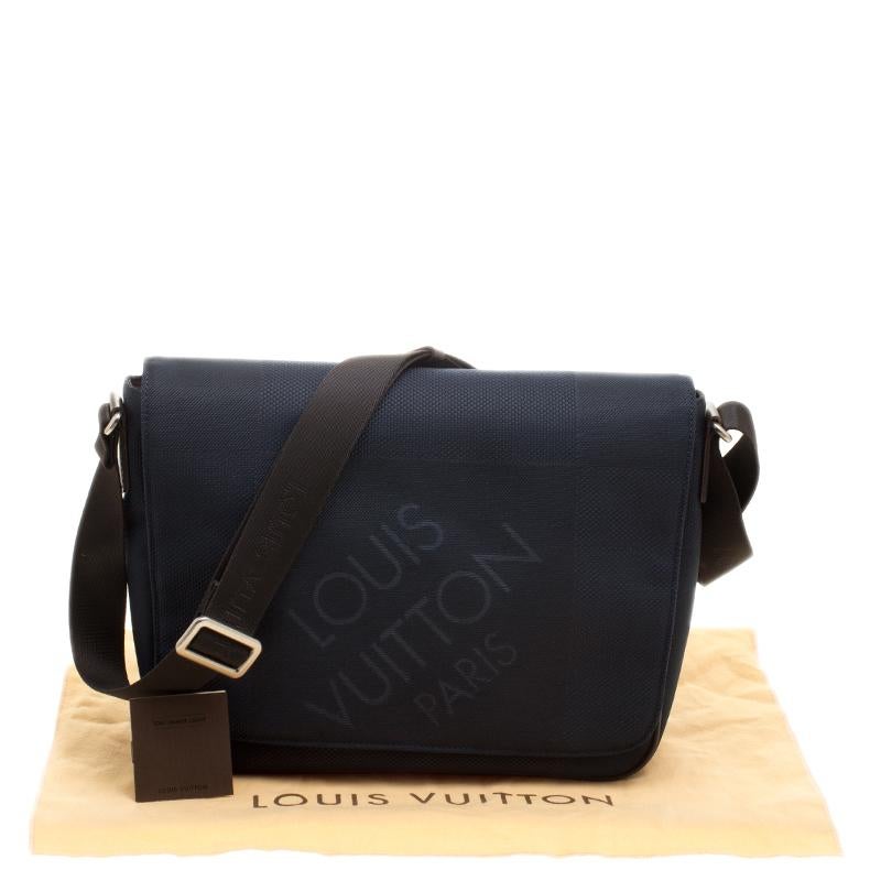 Louis Vuitton Blue/Dark Brown Damier Canvas Geant Messenger Bag 7