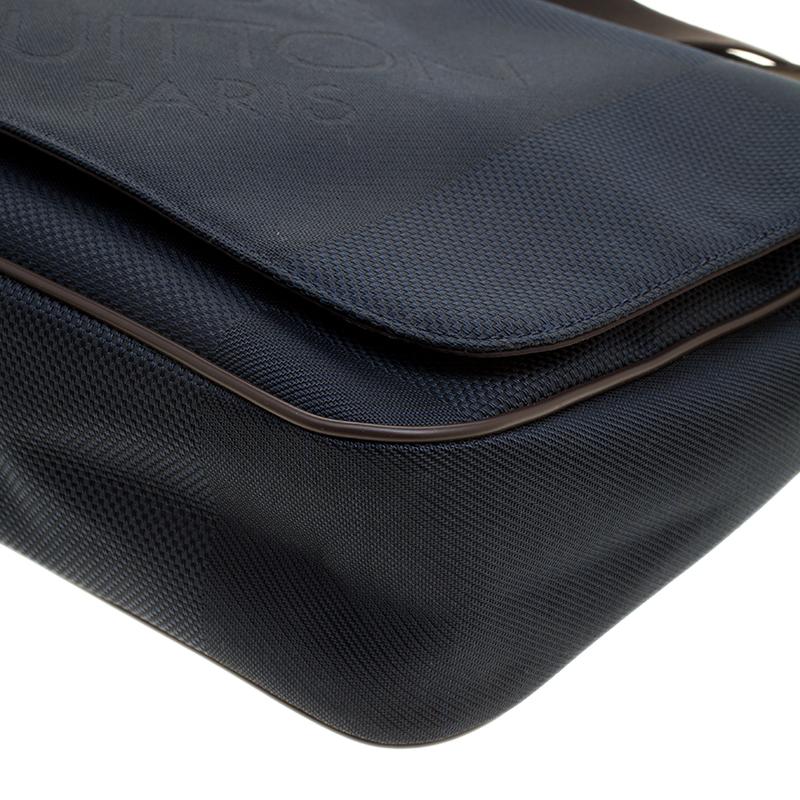 Louis Vuitton Blue/Dark Brown Damier Canvas Geant Messenger Bag 4