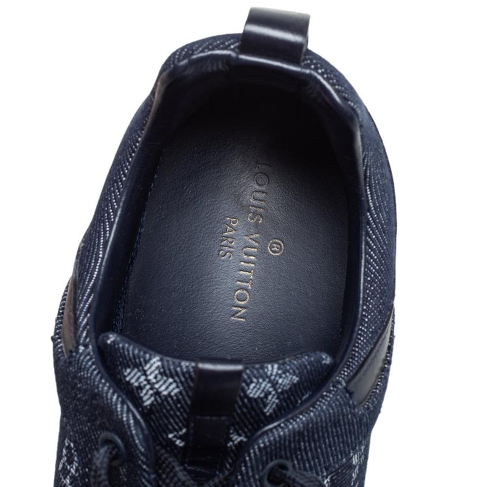 Black Louis Vuitton Blue Denim And Leather Run Away Sneakers Size 36