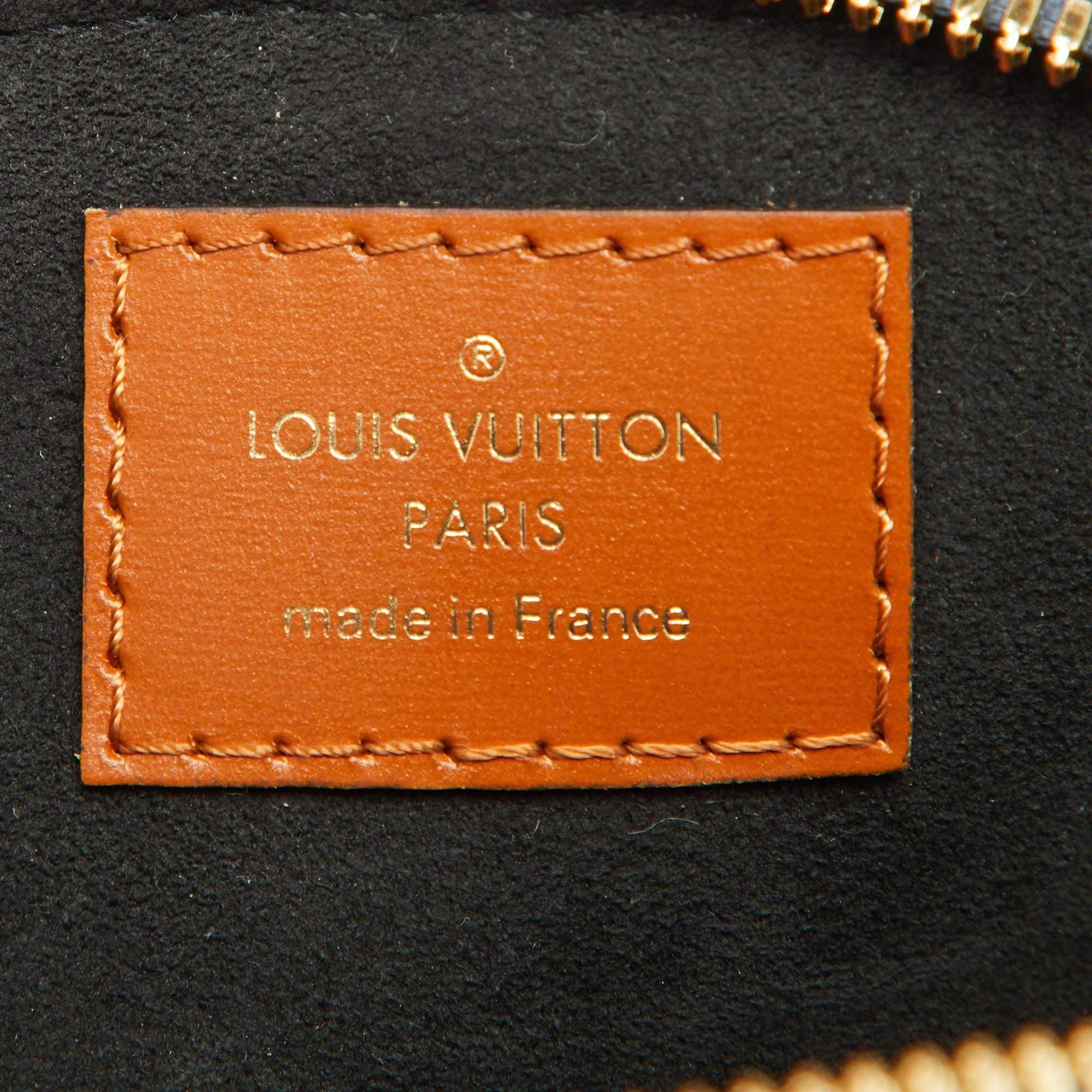 Louis Vuitton Blue Denim and Monogram Leather Alma BB Bag For Sale 7