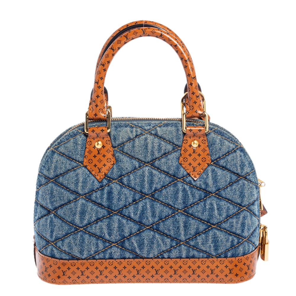 Out of all the irresistible handbags from Louis Vuitton, the Alma is the most structured one. First introduced in 1934 by Gaston-Louis Vuitton, the Alma is a classic that has received love from fashion icons. This piece comes crafted from blue denim