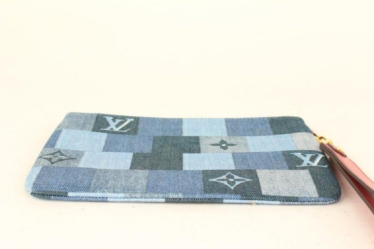 Louis Vuitton Blue Denim City Pouch Wristlet Bag 1012lv46 For Sale 6