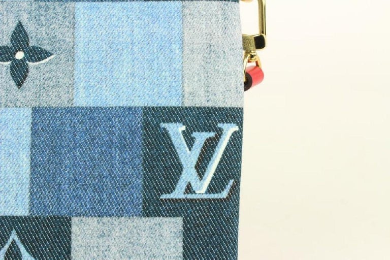 Louis Vuitton Blue Denim City Pouch Wristlet Bag 1012lv46 For Sale 8