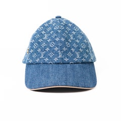 Louis Vuitton Blau Denim Baumwolle LV Remix Cap Eine Größe
