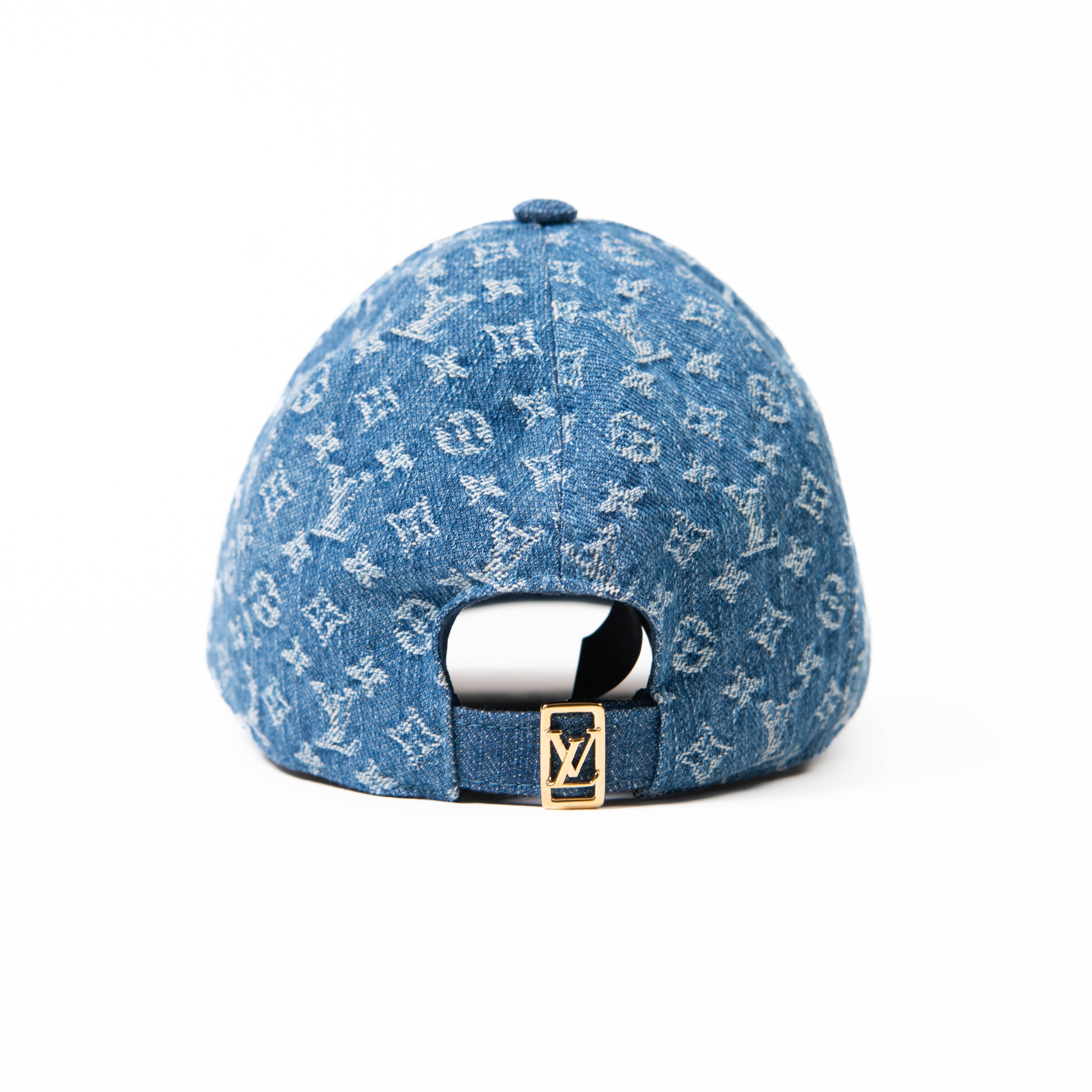 Louis Vuitton Blue Denim Cotton LV Remix Cap One Size In Excellent Condition In Corona Del Mar, CA