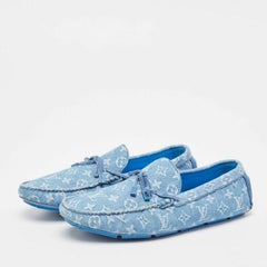 Louis Vuitton Blue Denim Driver  Loafers Size 45