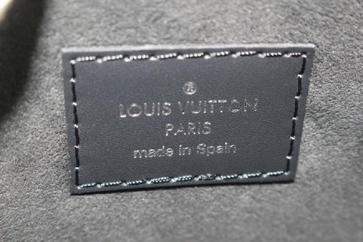 Louis Vuitton Neverfull Pochette MM/GM Handgelenkstasche aus blauem Denim Epi Leder im Angebot 7