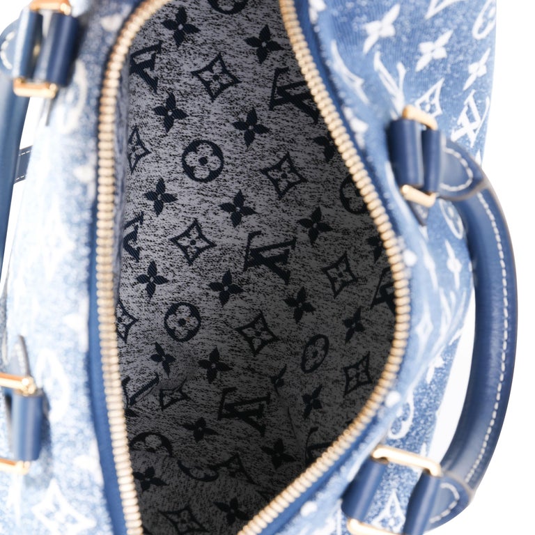 Louis Vuitton Monogram Jacquard Denim Bleu Speedy Bandouliere 25