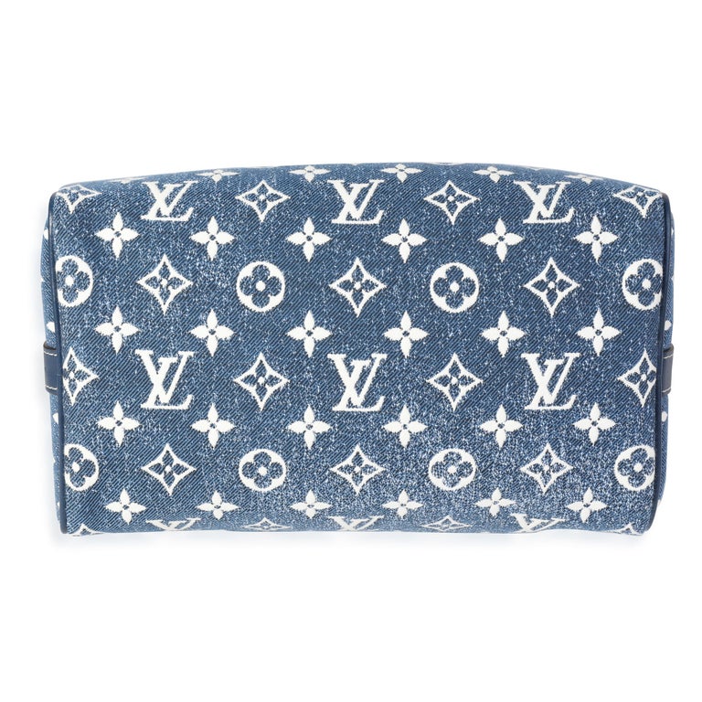 Speedy bandoulière cloth handbag Louis Vuitton Blue in Cloth - 25276918