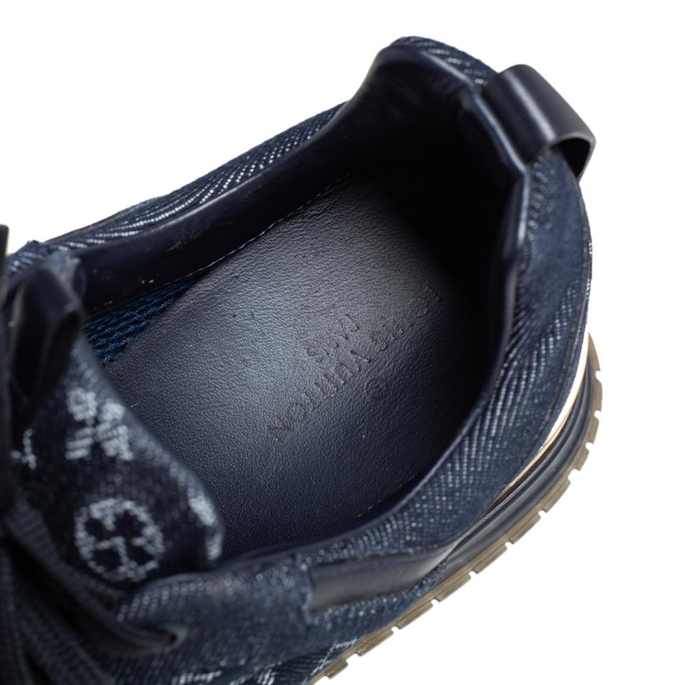 Black Louis Vuitton Blue Denim, Leather Run Away Sneakers Size 37