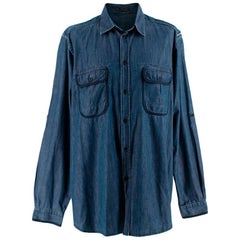 Louis Vuitton Blue Denim Long Sleeve Shirt - Size 2XL
