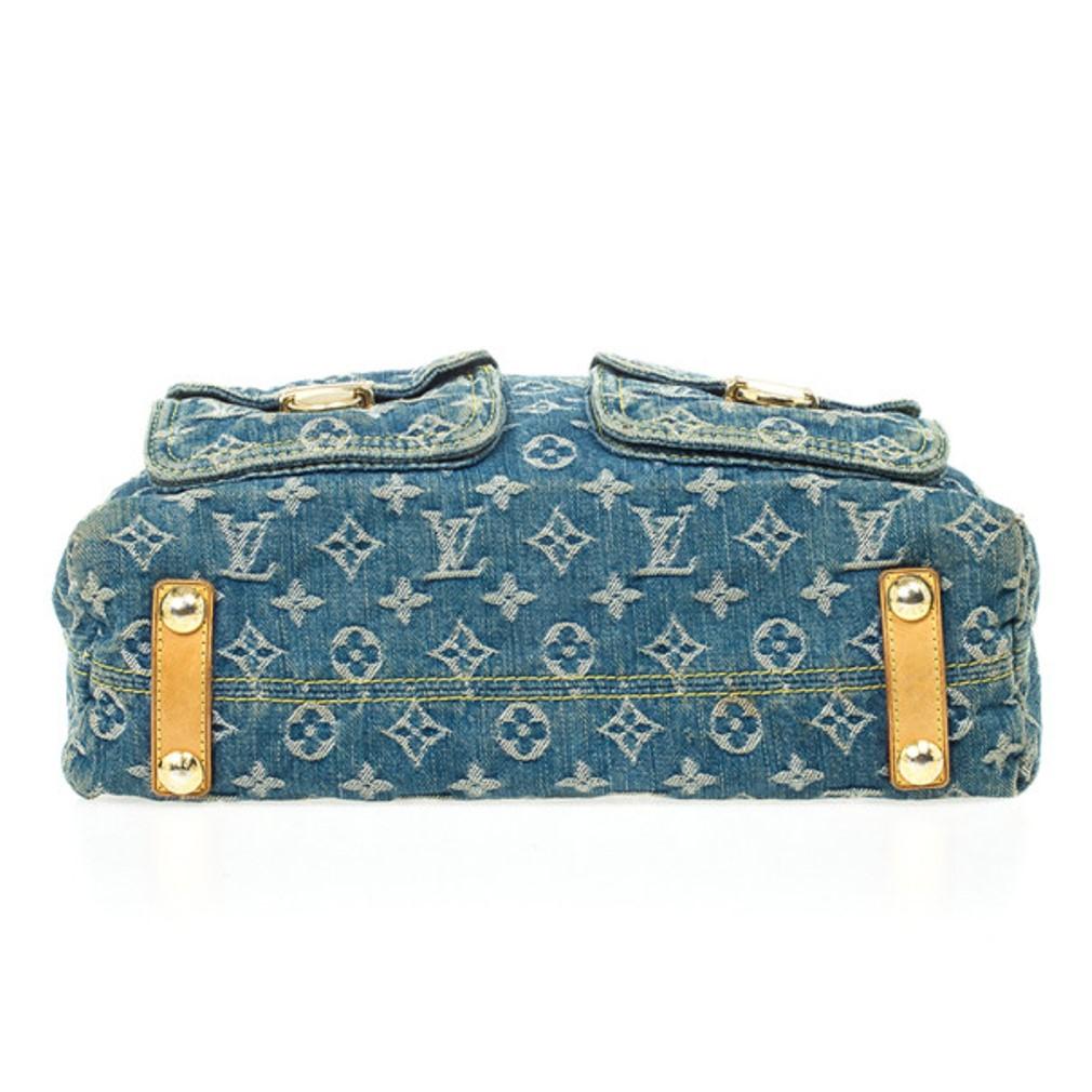 Louis Vuitton Blue Denim Monogram Baggy GM Bag In Good Condition In Dubai, Al Qouz 2