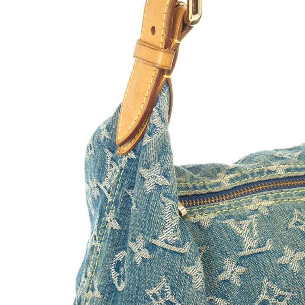Women's Louis Vuitton Blue Denim Monogram Baggy GM Bag