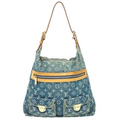 Louis Vuitton Blau Denim Monogramm Baggy GM Tasche