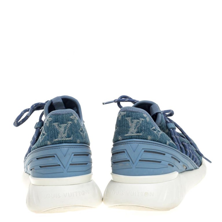 Louis Vuitton Blue Denim Monogram Fastlane Sneakers Size 40.5