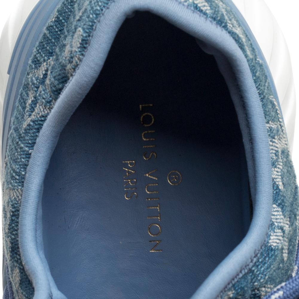 Louis Vuitton Blue Denim Monogram Fastlane Sneakers Size 40.5 In Good Condition In Dubai, Al Qouz 2