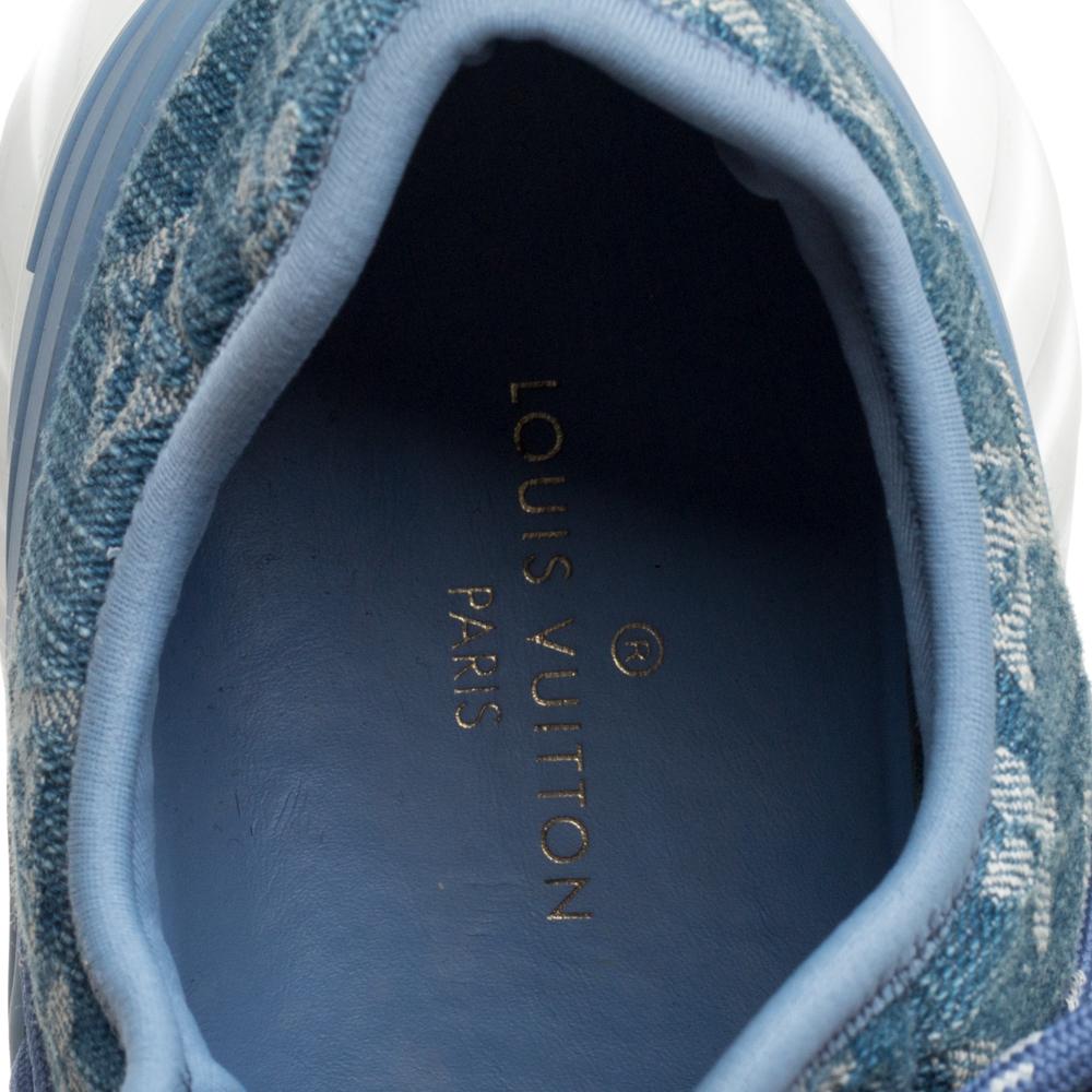Louis Vuitton Blau Denim Monogramm Fastlane Turnschuhe Größe 40::5 1