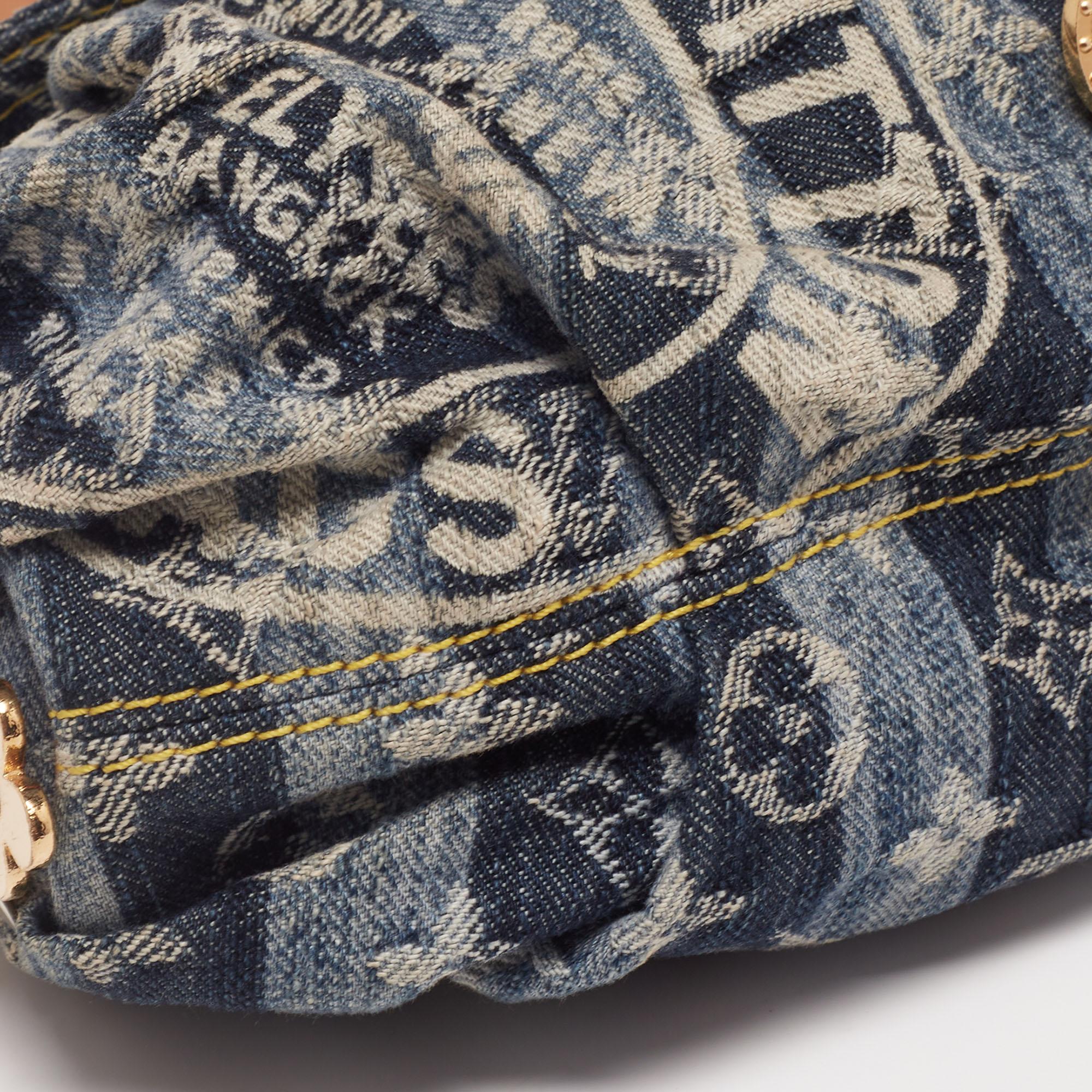 Louis Vuitton Blue Denim Monogram Mini Limited Edition Pleaty Raye Bag 5