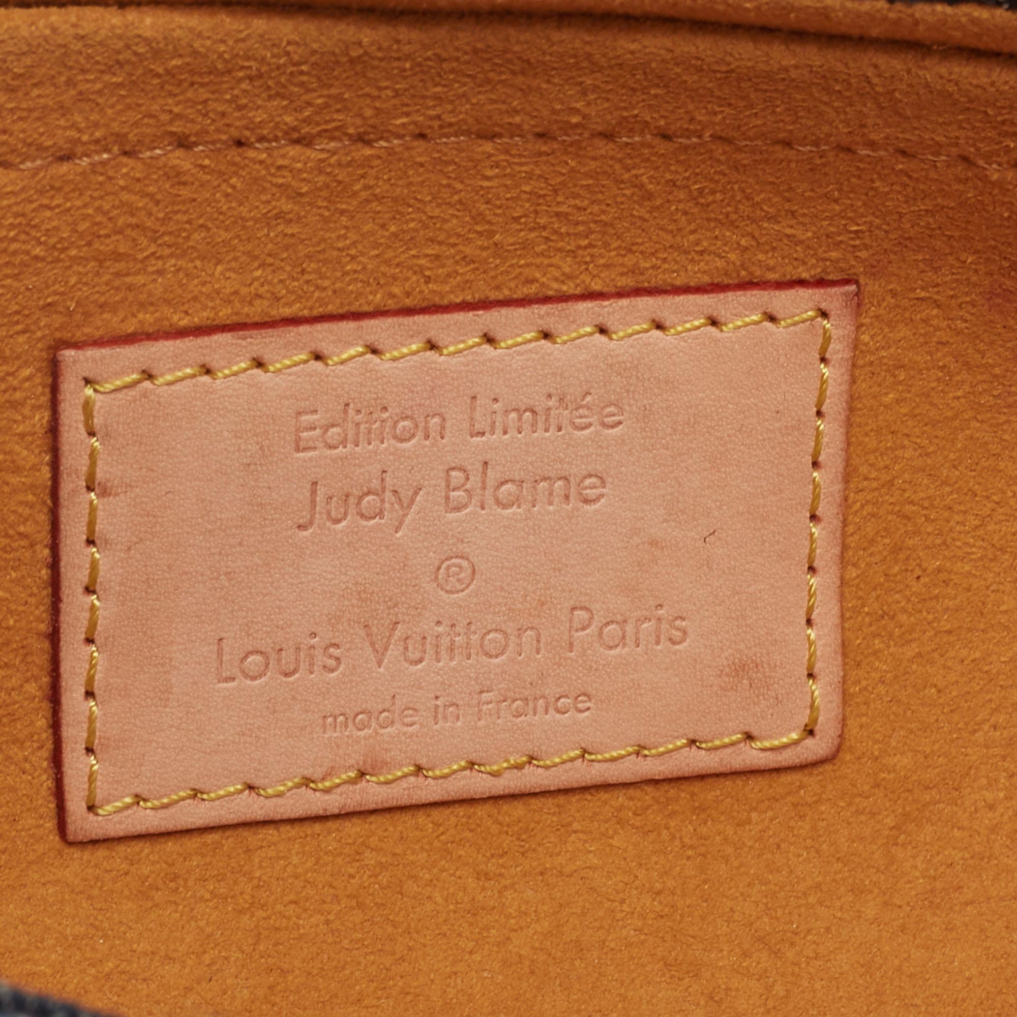 Louis Vuitton Blue Denim Monogram Mini Limited Edition Pleaty Raye Bag 2