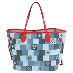 Louis Vuitton Blue Denim Monogram Patchwork Neverfull MM