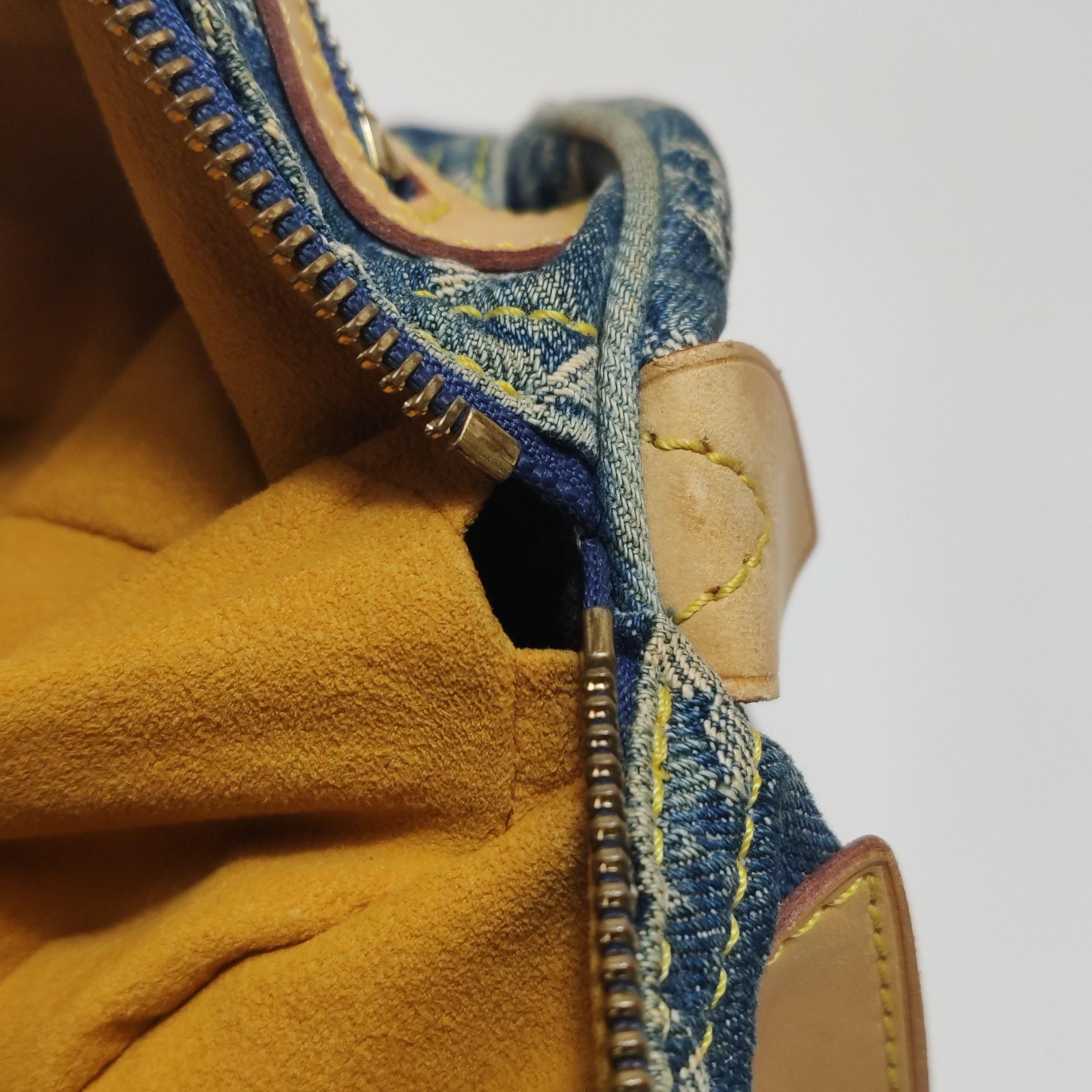 Louis Vuitton Blue Denim Neo Speedy Boston Bag For Sale 5