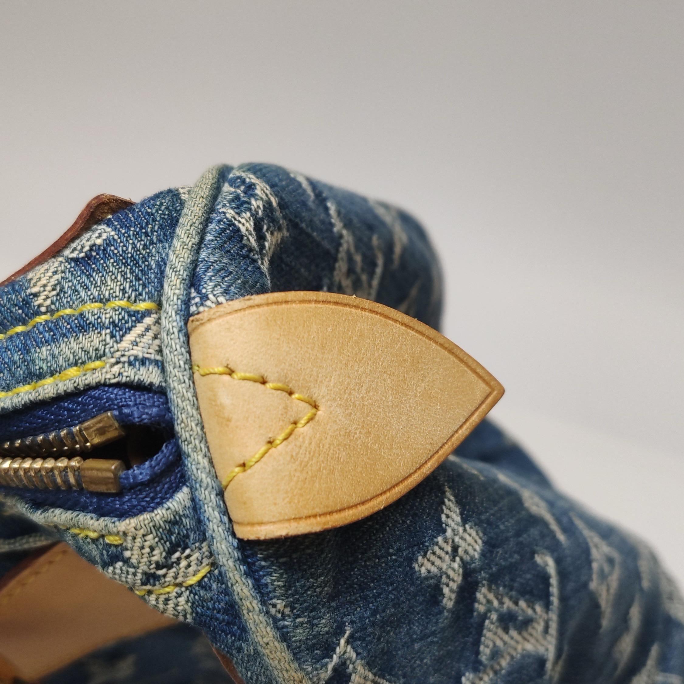 Louis Vuitton Blue Denim Neo Speedy Boston Bag For Sale 7